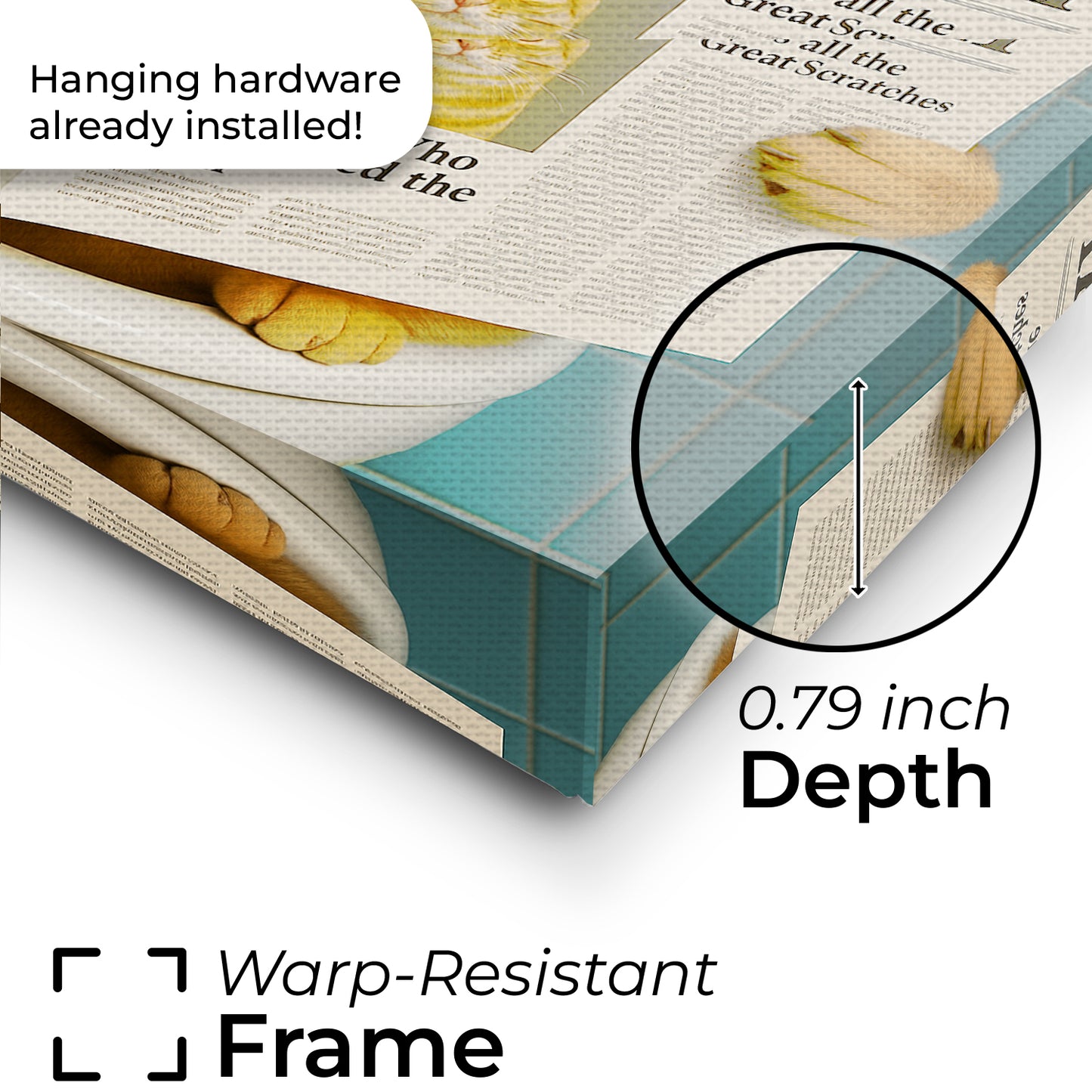 Custom Photo Cat Toilet Bathroom Canvas Wall Art