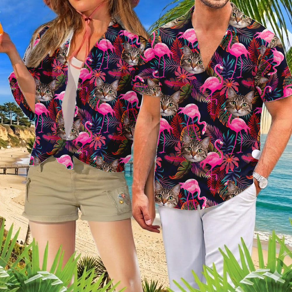 Custom Photo Cat Hawaiian Shirt, Personalized Pet Aloha Shirt, Family Matching Summer Outfit THUC99