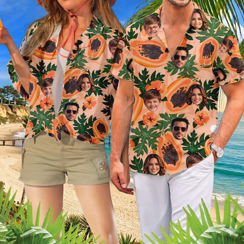 Custom Photo Face Aloha Shirt, Funny Personalized Hawaiian Shirt, Summer Beach Gift THUC99