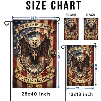 Christian USA 250th Anniversary Garden Flag One Nation Under God Patriotic Decor