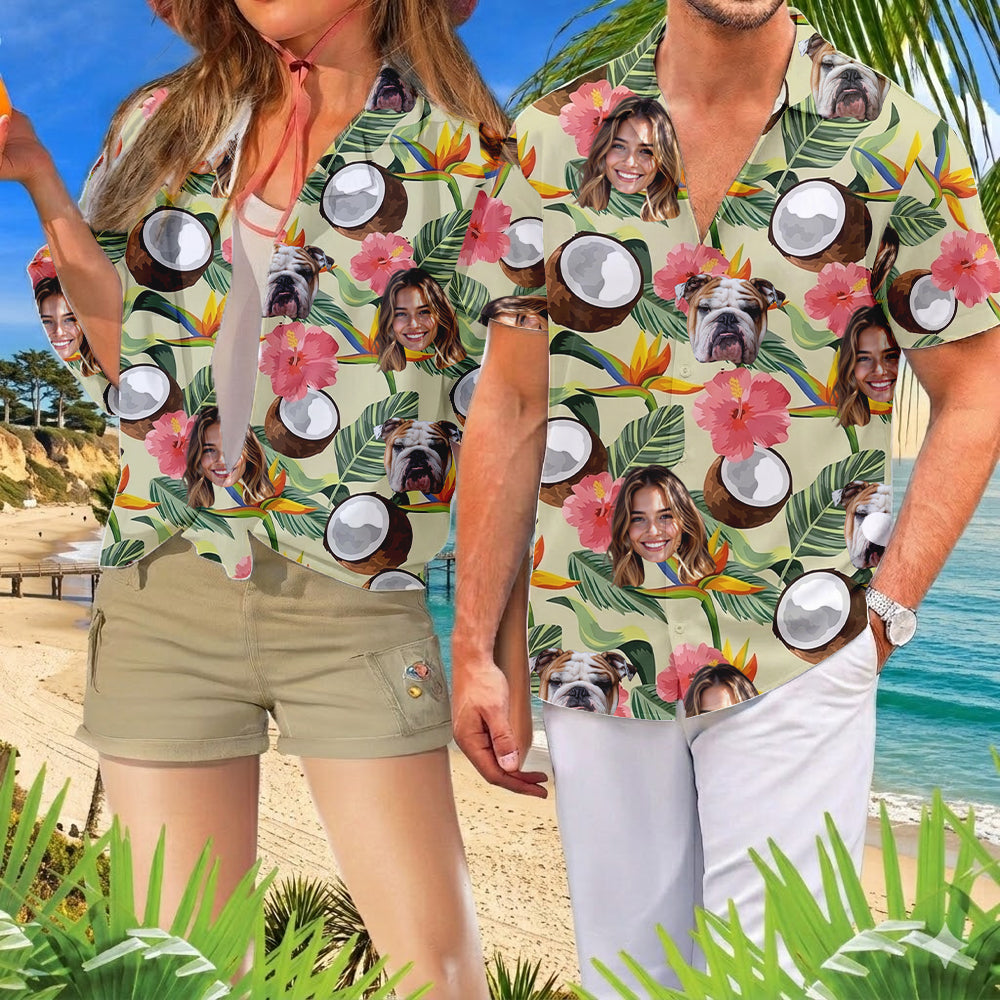 Custom Photo Dog Hawaiian Shirt, Personalized Pet Aloha Matching Outfit THUC99