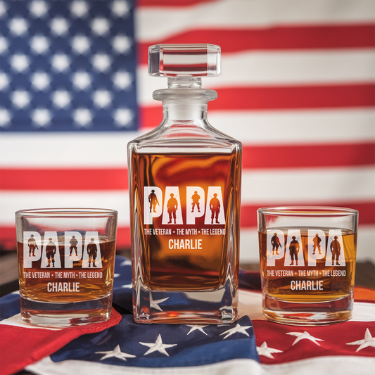 Papa Veteran The Myth The Legend Whiskey Decanter NGOC99