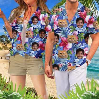 Custom Photo Cat Hawaiian Shirt, Dog & Cat Lover Matching Shirt For Summer Holiday THUC99