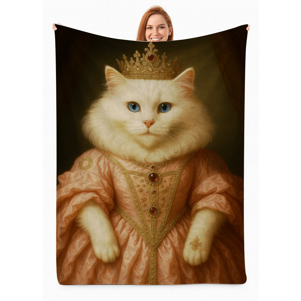 Custom Cat Queen Royal Blanket