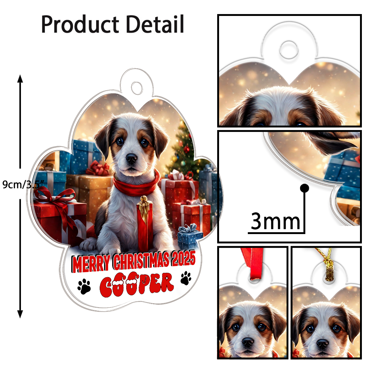 Custom Photo Dog Paw Shape