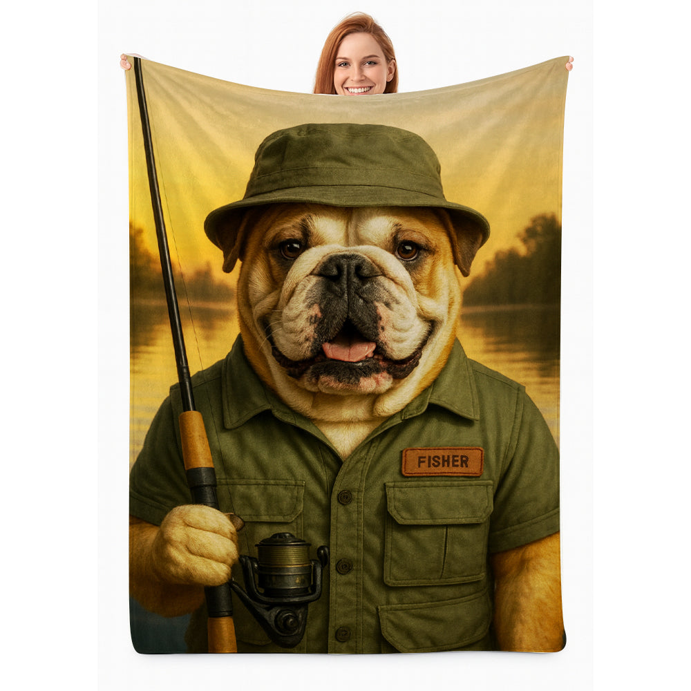 Custom Photo Fisher Dog BlanketGift For Dog Lovers