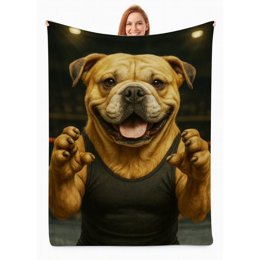 Custom Photo Wrestler Fighter Dog BlanketGift For Dog Lovers