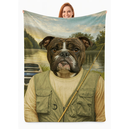 Custom Photo Fisherman Dog Canvas