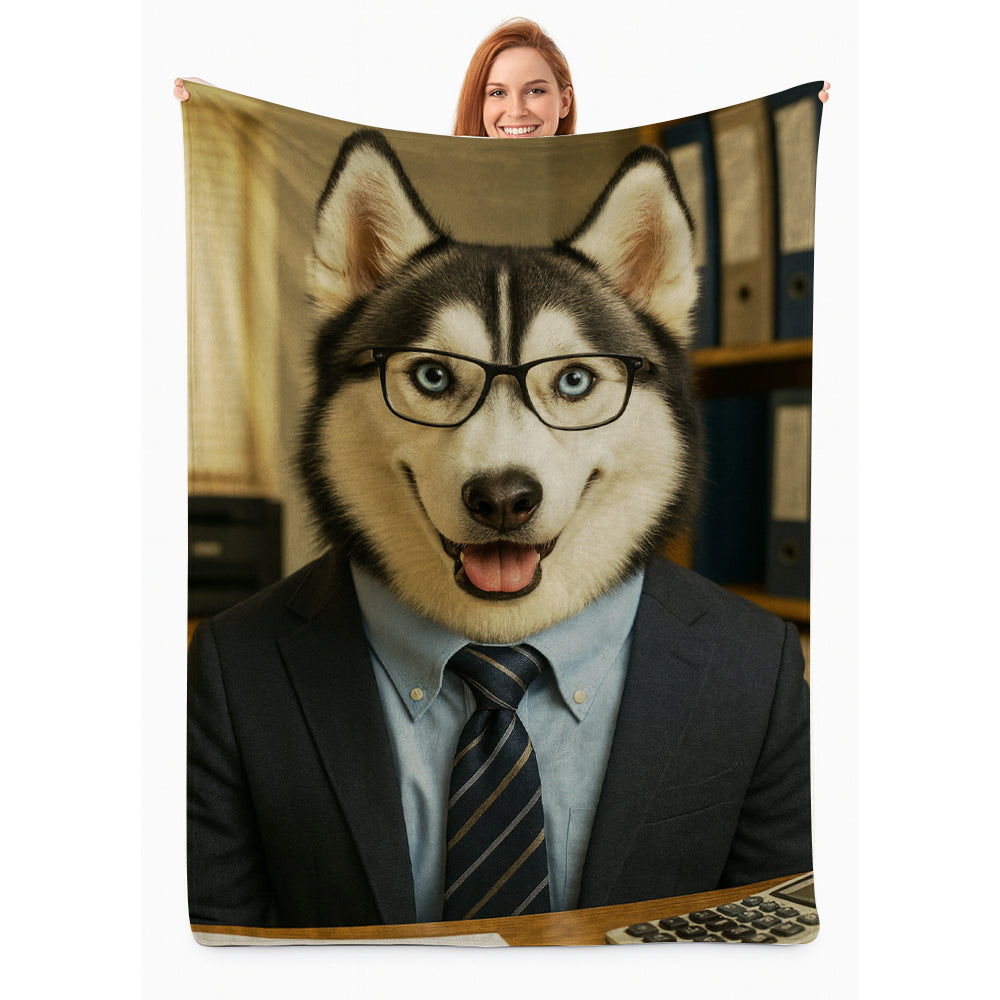 Custom Photo Accountant Dog BlanketGift For Dog Lovers