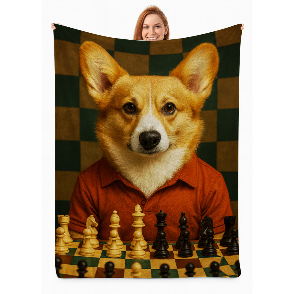 Custom Photo Chess Dog BlanketGift For Dog Lovers