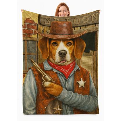 Custom Photo Dog Cowboy Canvas