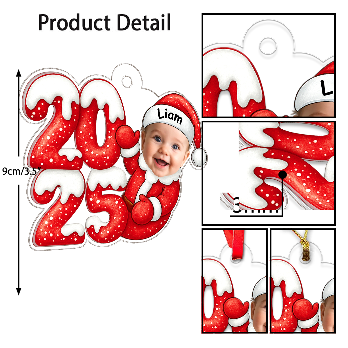 Custom Photo Baby 2025 Xmas
