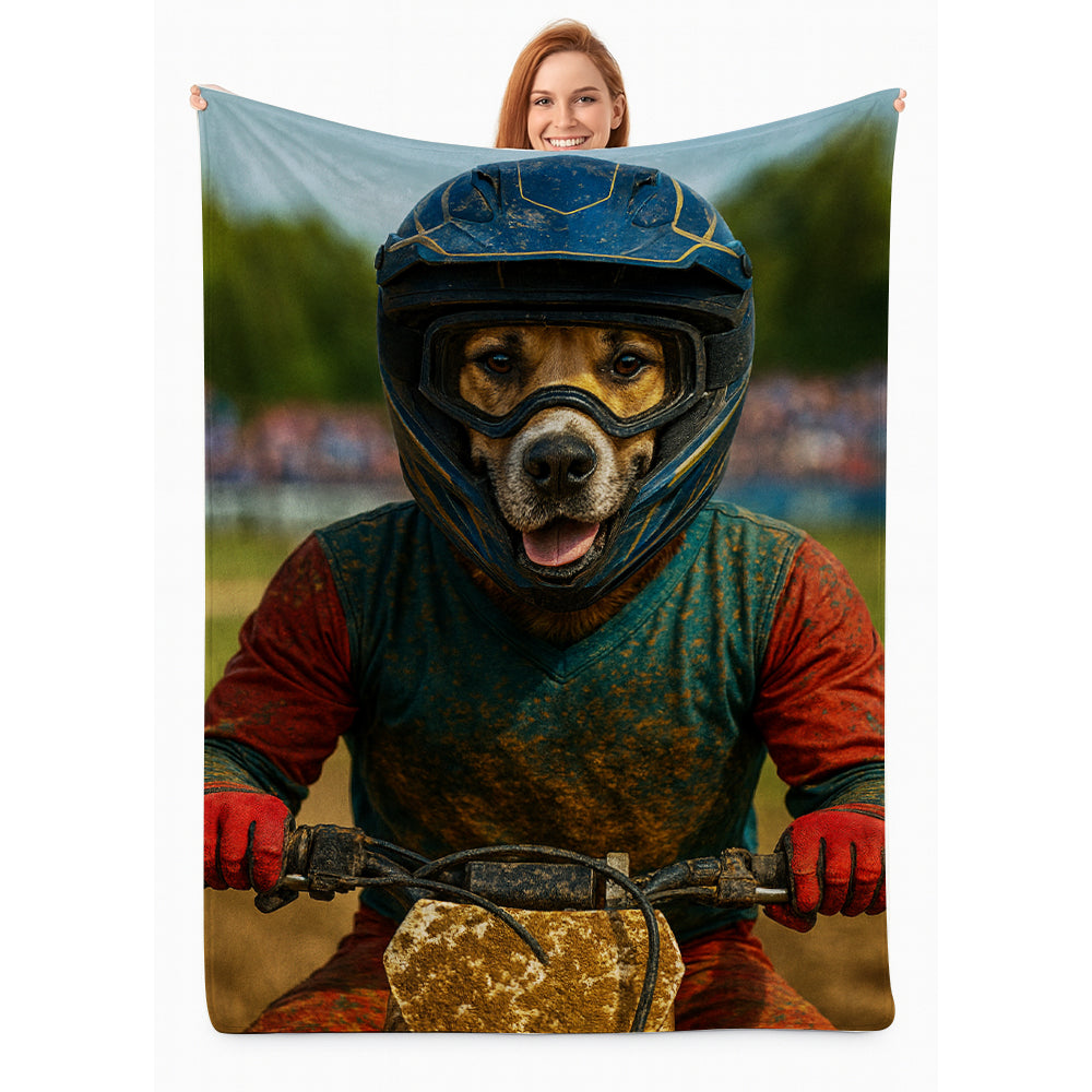 Custom Photo Dirt Bike Dog BlanketGift For Dog Lovers
