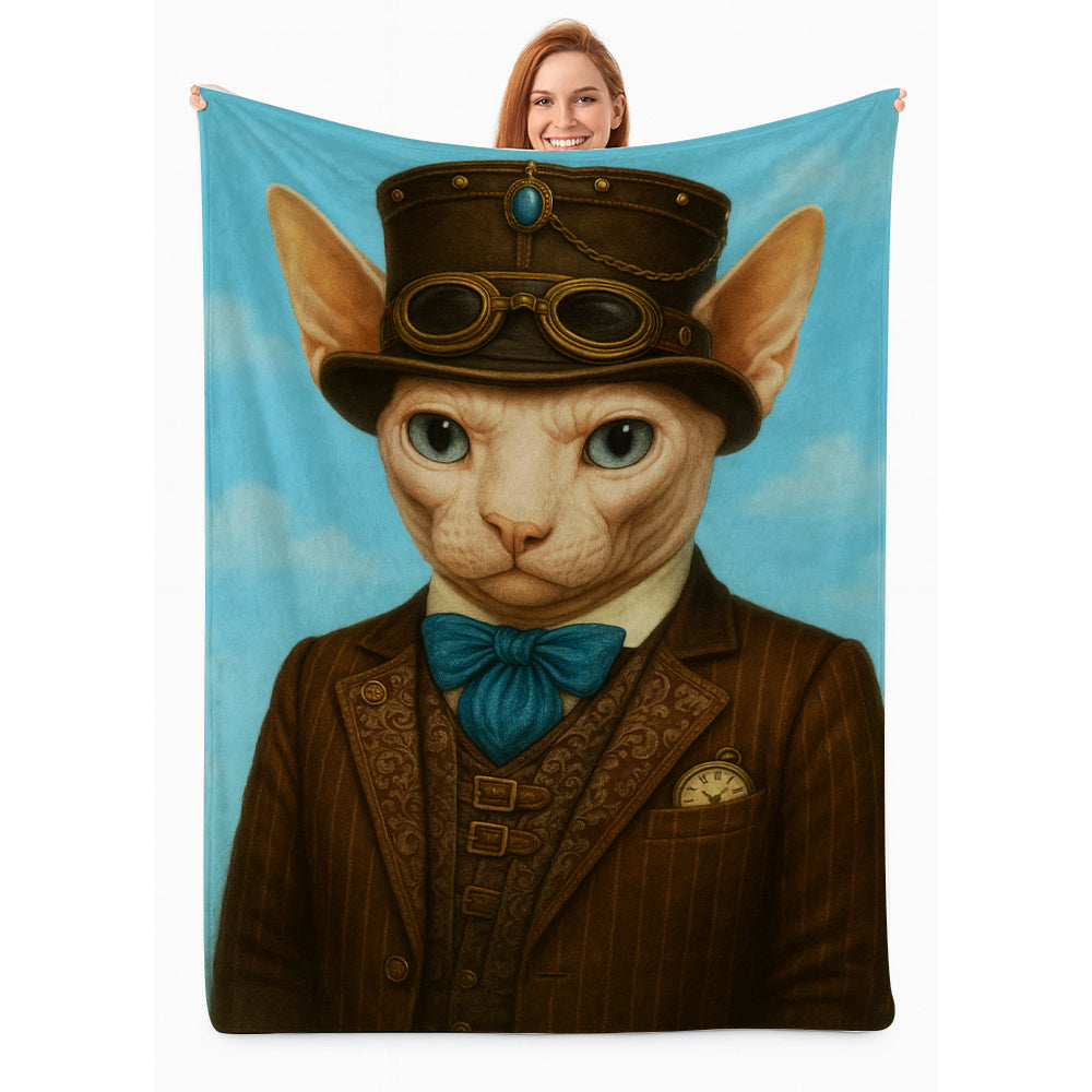 Custom Photo Pilot Cat Blanket Gift For Cat Lovers
