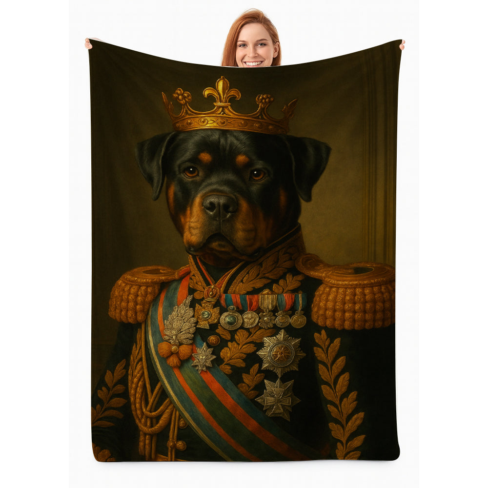 Custom Photo Dog King Crown Royal Blanket Gift For Dog Lover