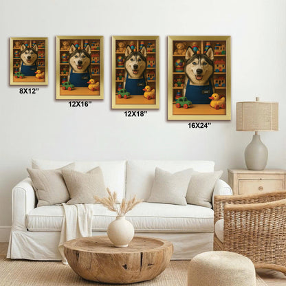 Custom Photo Toy Store Dog Canvas Framed Wall Art Gift For Dog Lovers