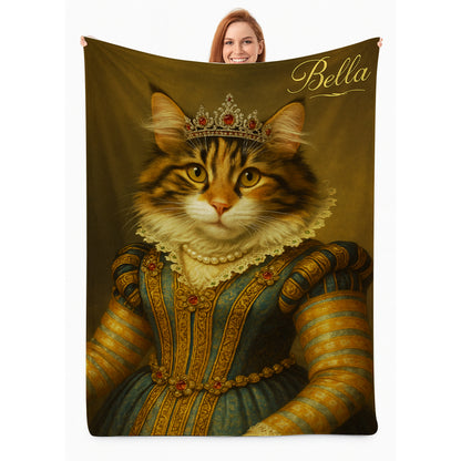 Custom Photo Sapphire Queen Cat Blanket Gift For Cat Lovers