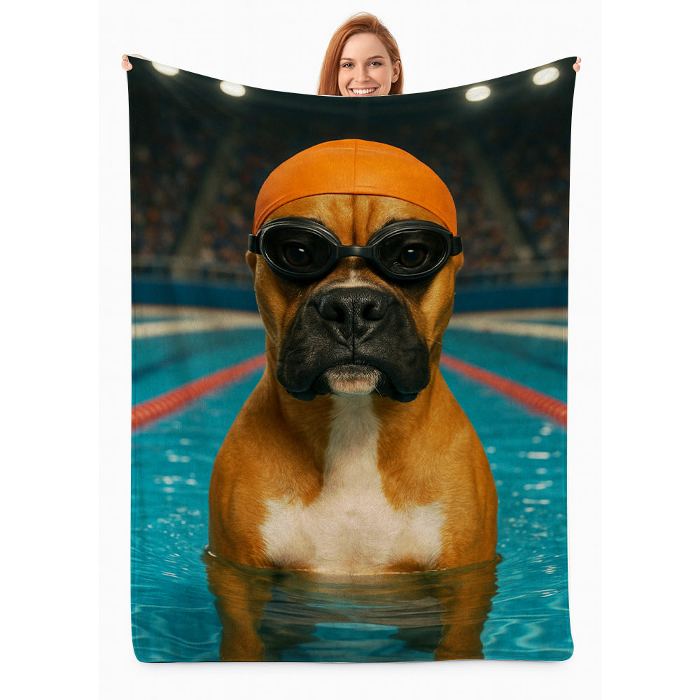 Custom Photo Swimmer  2 Dog BlanketGift For Dog Lovers