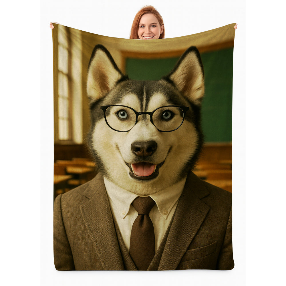 Custom Photo Teacher Dog BlanketGift For Dog Lovers