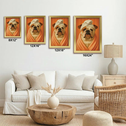 Custom Photo Dog Bathroom Style 17 Canvas Framed Wall Art Gift For Dog Lovers