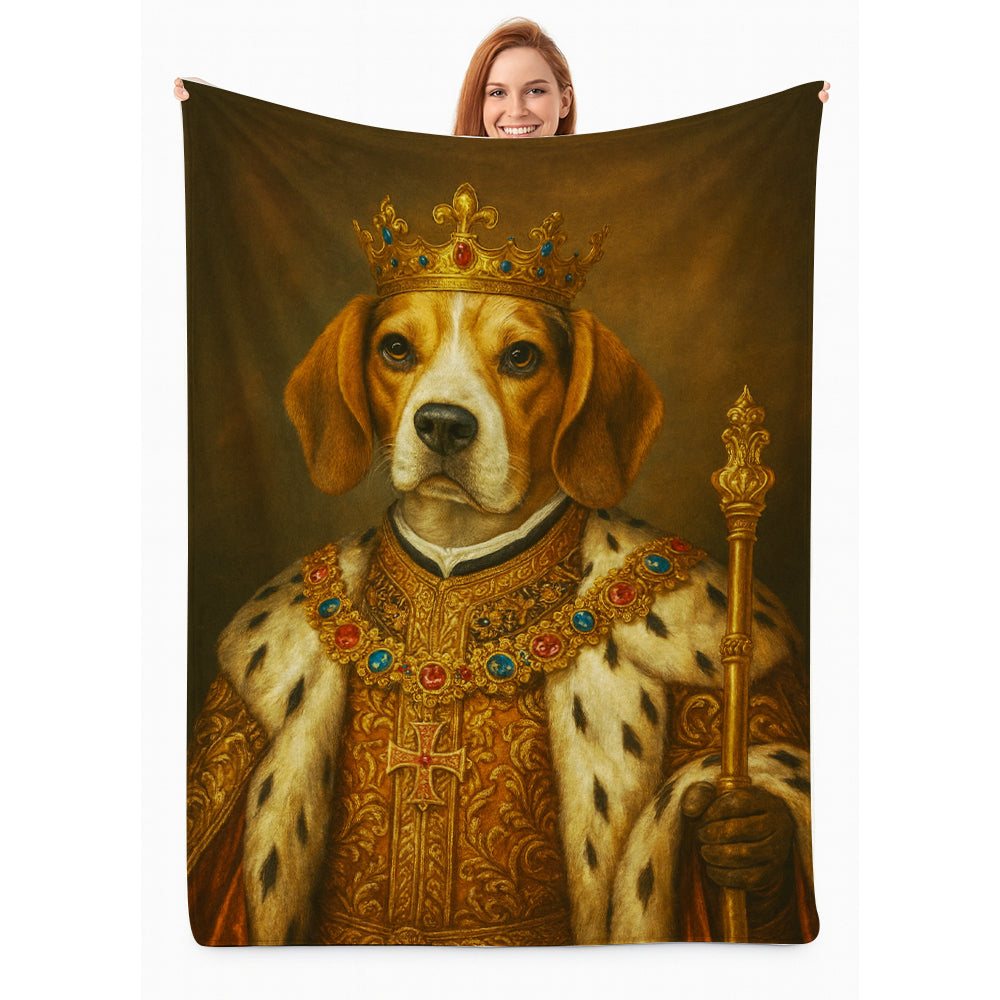 Custom Photo Dog King Royal Blanket Gift For Dog Lover