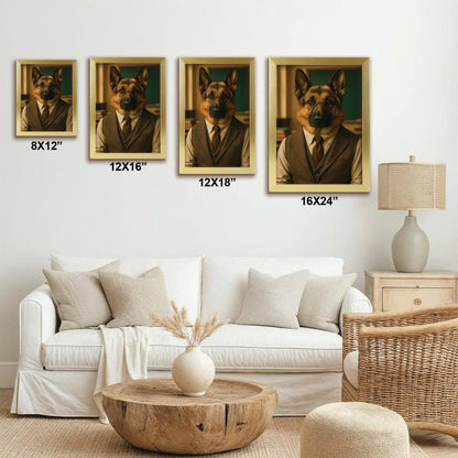 Custom Photo Professor Teacher Dog Canvas Framed Wall Art Gift For Dog Lovers