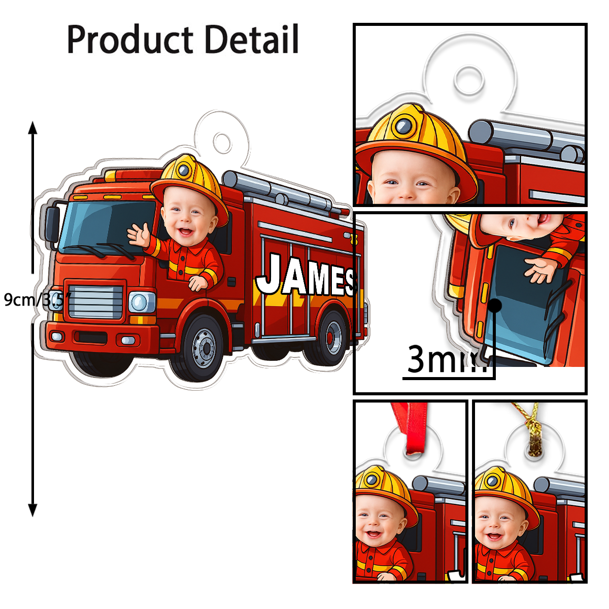 Custom Photo Baby Fire Truck