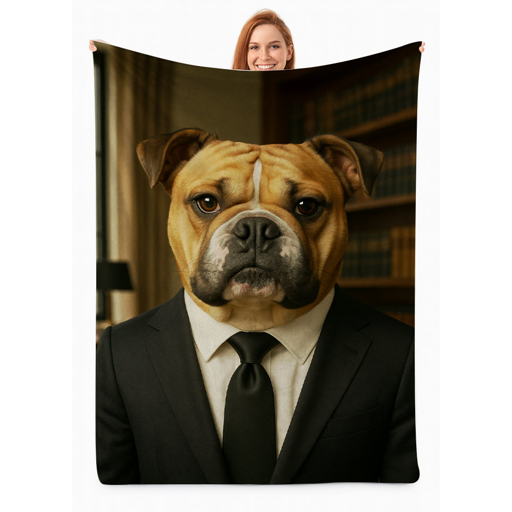 Custom Photo Business man Ceo Dog BlanketGift For Dog Lovers