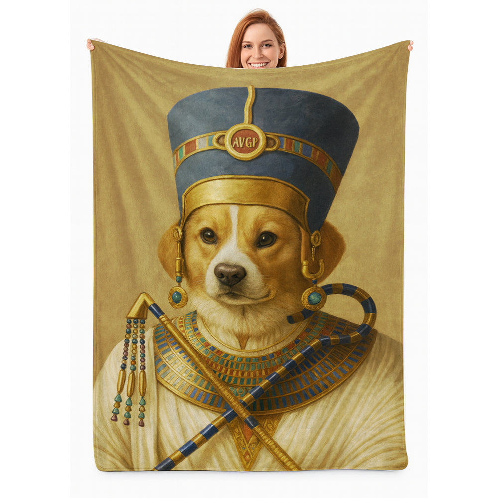 Custom Photo Egyptian Queen Dog BlanketGift For Dog Lover