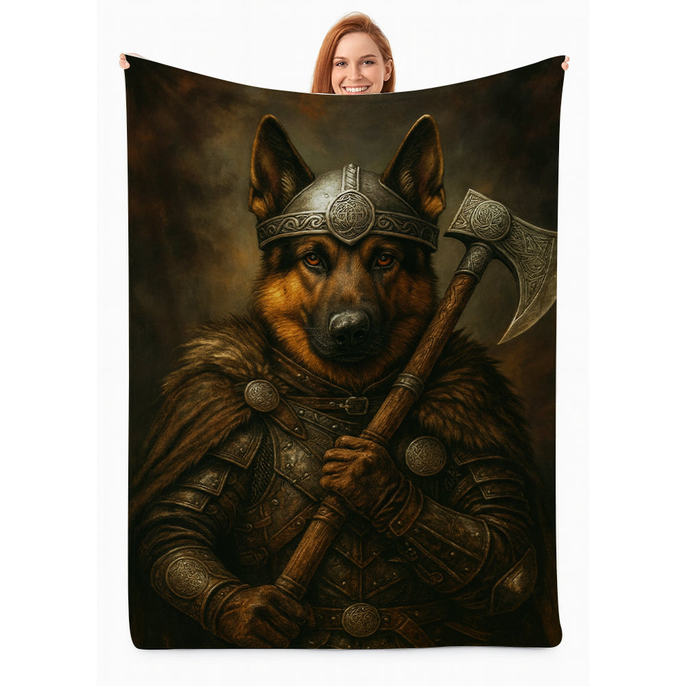Custom Dog Photo Viking Warrior Blanket Gift For Dog