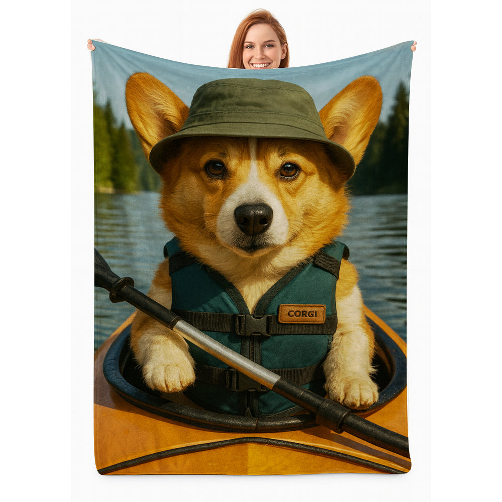 Custom Photo Kayak Dog BlanketGift For Dog Lovers