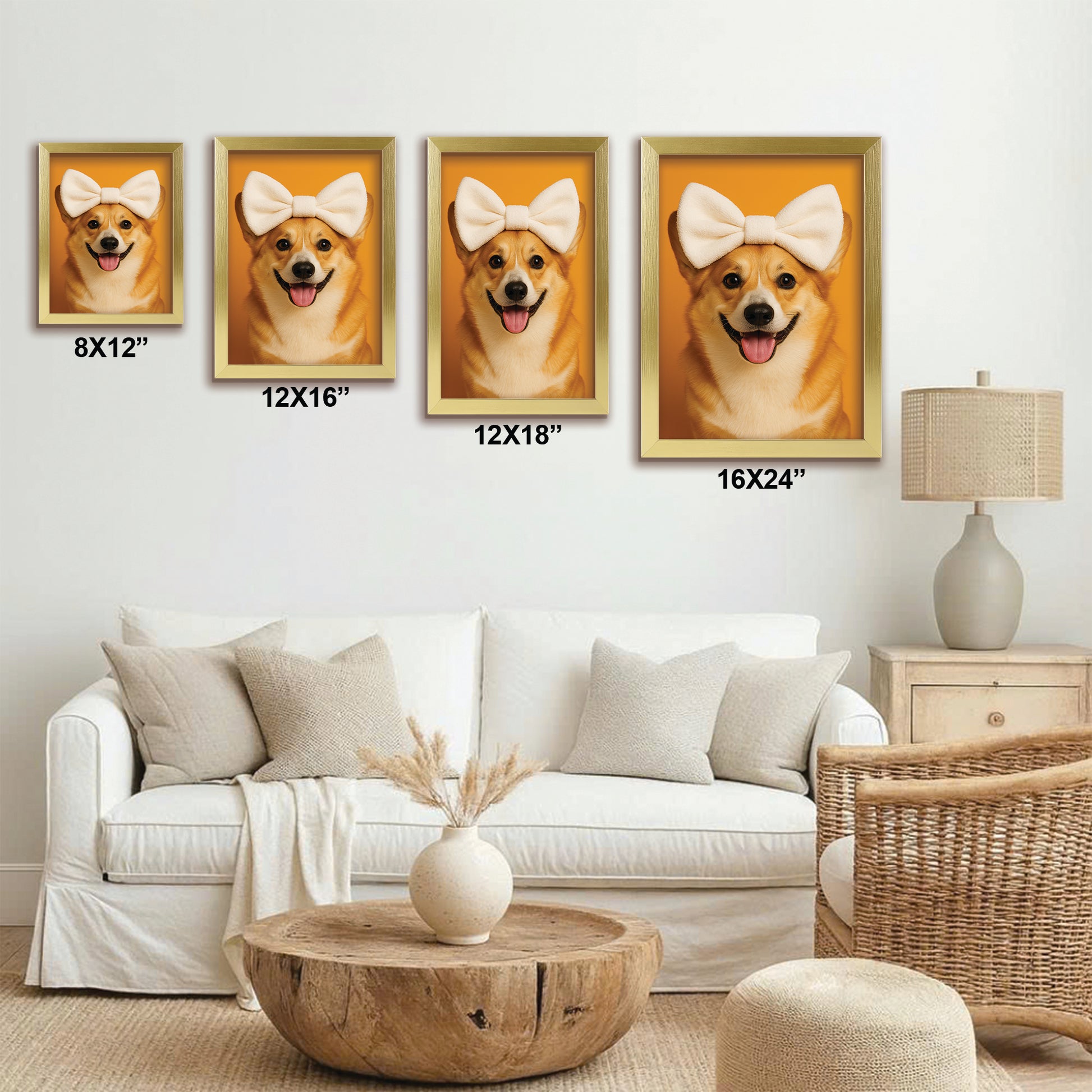 Custom Photo Dog Bathroom Style 37 Canvas Framed Wall Art Gift For Dog Lovers