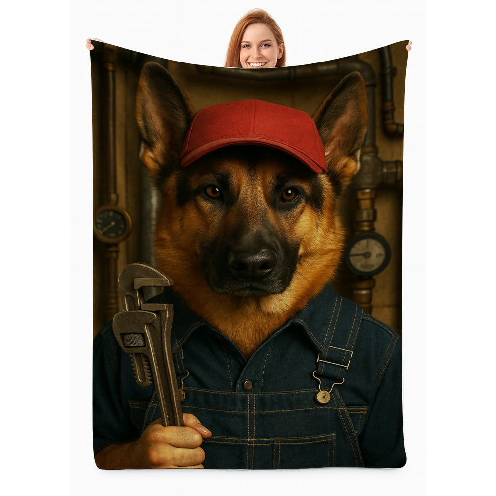 Custom Photo Plumber Dog BlanketGift For Dog Lovers