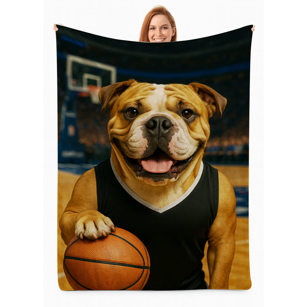 Custom Photo Basketball Player Dog BlanketGift For Dog Lovers