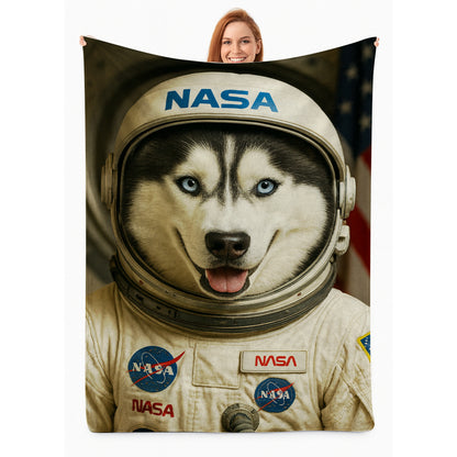 Custom Photo Astronaut Dog BlanketGift For Dog Lovers