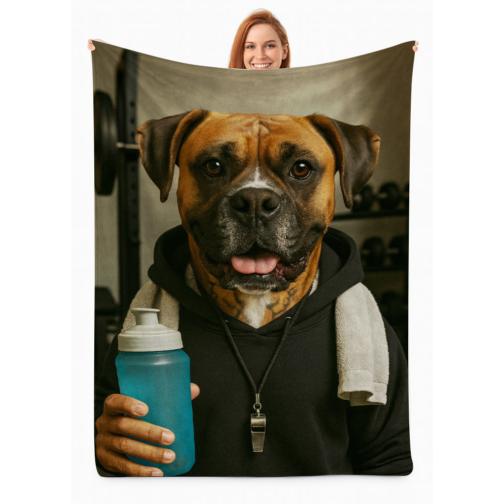 Custom Photo Personal Trainer Dog BlanketGift For Dog Lovers