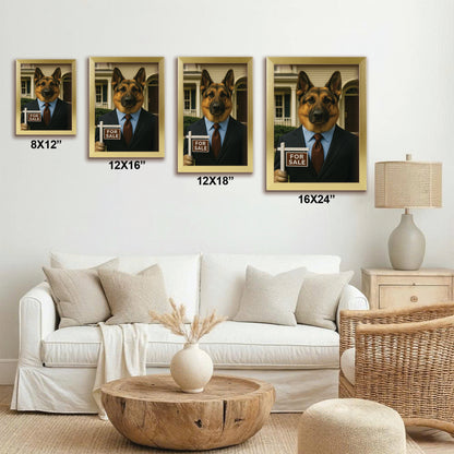 Custom Photo Realtor Dog Canvas Framed Wall Art Gift For Dog Lovers