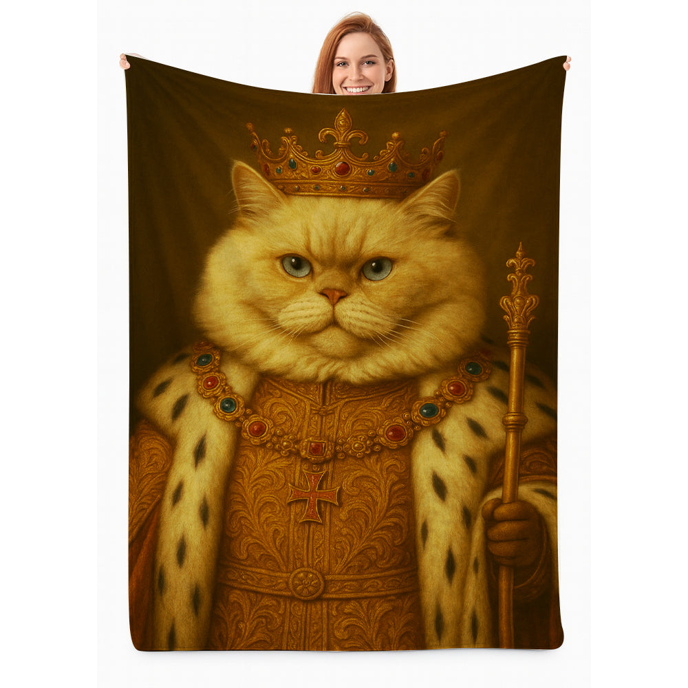 Custom Photo Cat King Royal Blanket _ Gift For Cat Lovers