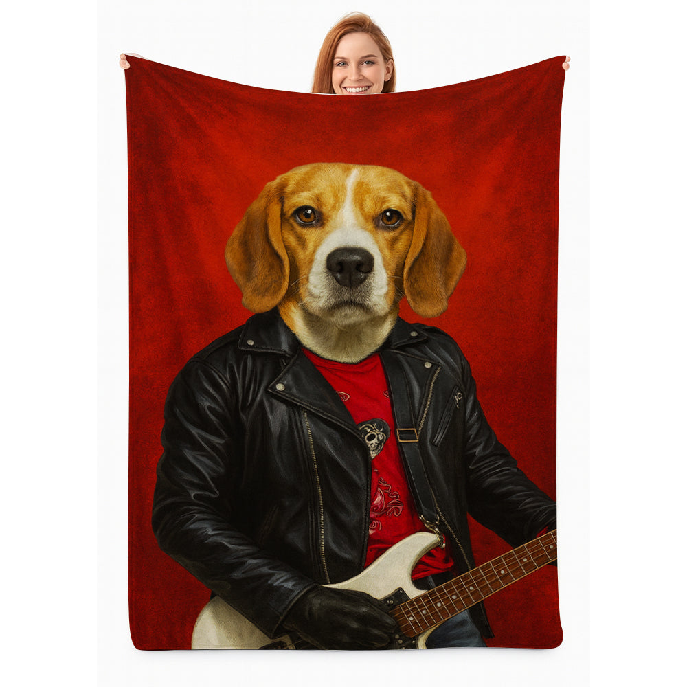 Custom Photo Guitarist Dog BlanketGift For Dog