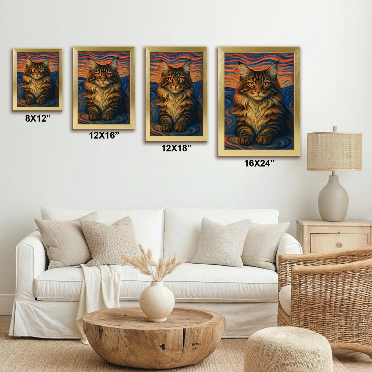 Custom Cat Portrait Expressionist Art