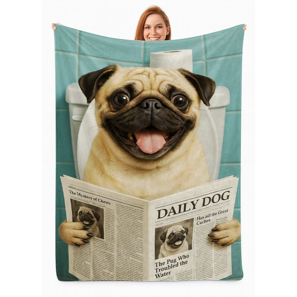 Custom Photo Dog Toilet Bathroom Blanket Gift For Dog Lover