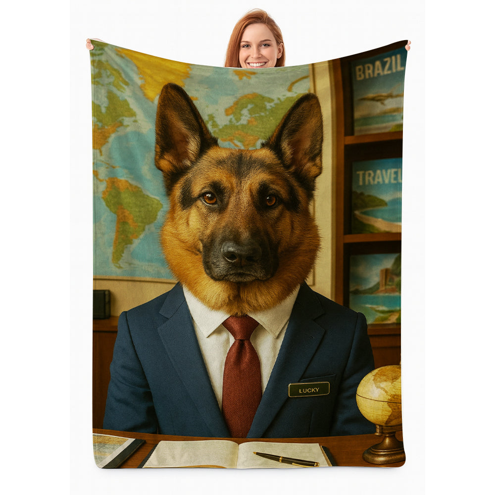 Custom Photo Travel Agent Dog BlanketGift For Dog Lovers
