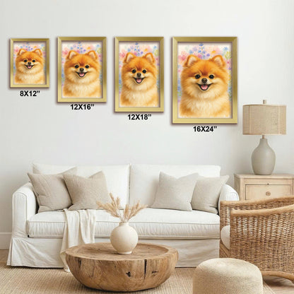 Custom Photo Dog Floral Watercolor Art