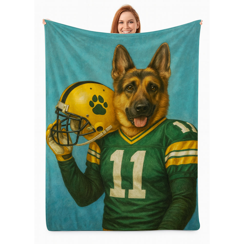 Custom Dog Photo Football Player Canvas