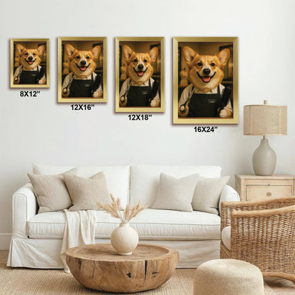 Custom Photo Hair Stylist Dog Canvas Framed Wall Art Gift For Dog Lovers