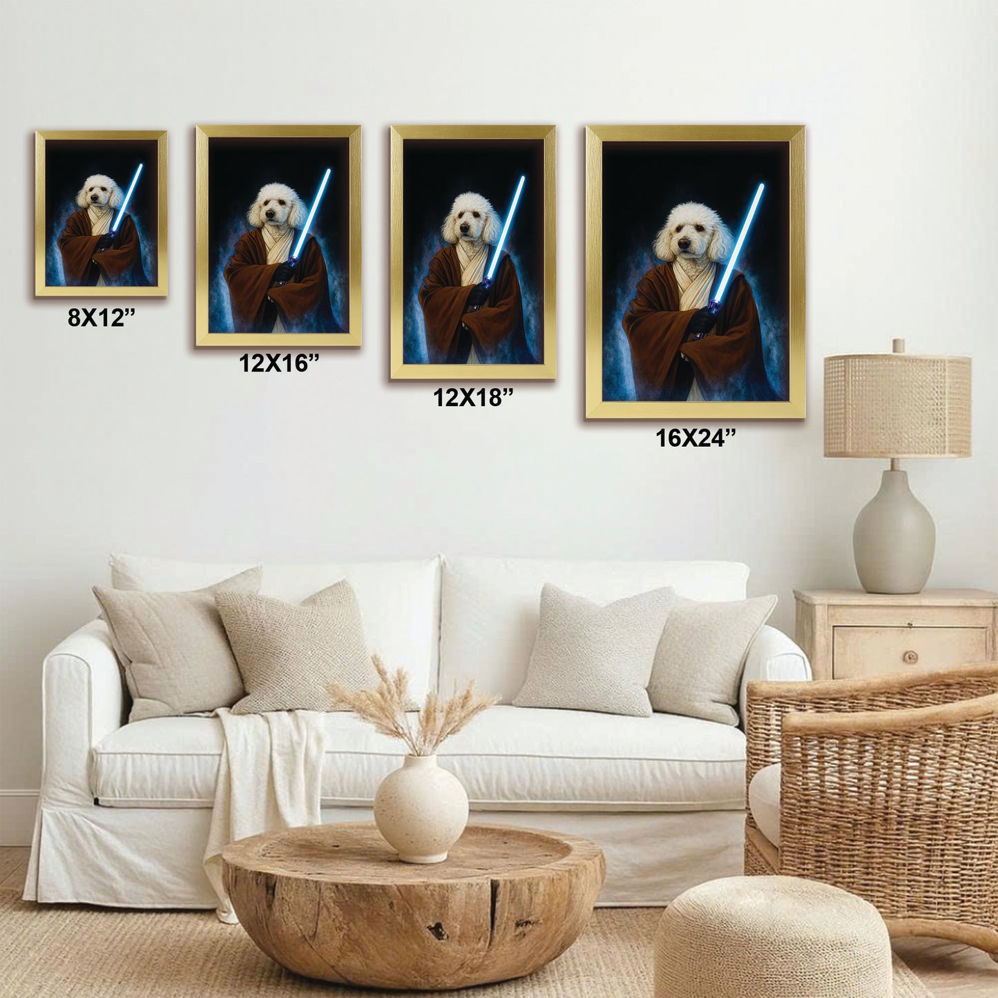 Custom Photo Master Paw Dog  Canvas Framed Wall Art Gift For Dog Lovers