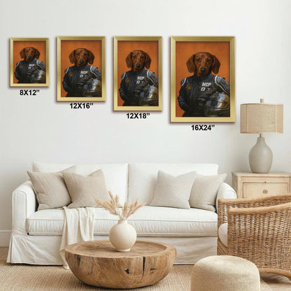 Custom Photo Dog Racer Canvas Framed Wall Art Gift For Dog Lovers