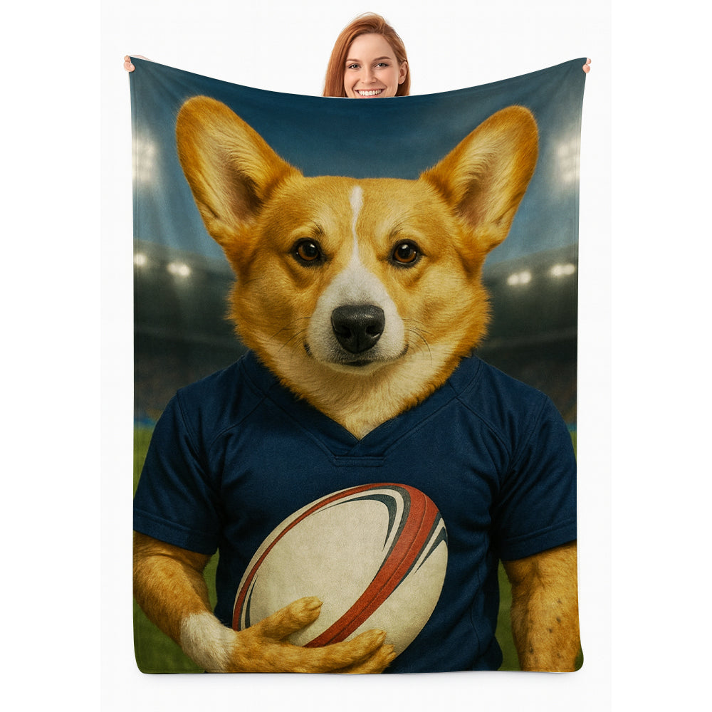 Custom Dog Rugby Sport Dog BlanketGift For Dog Lovers
