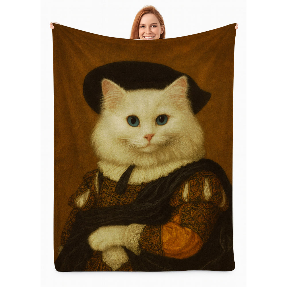 Custom Photo Royal Cat Blanket Cat Lover Gifts