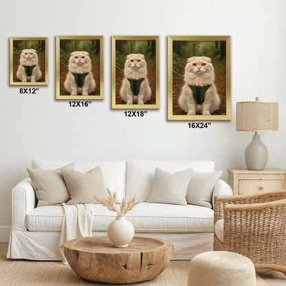 Custom Photo Hiking Cat Canvas Framed Wall Art  Gift For Cat Lovers